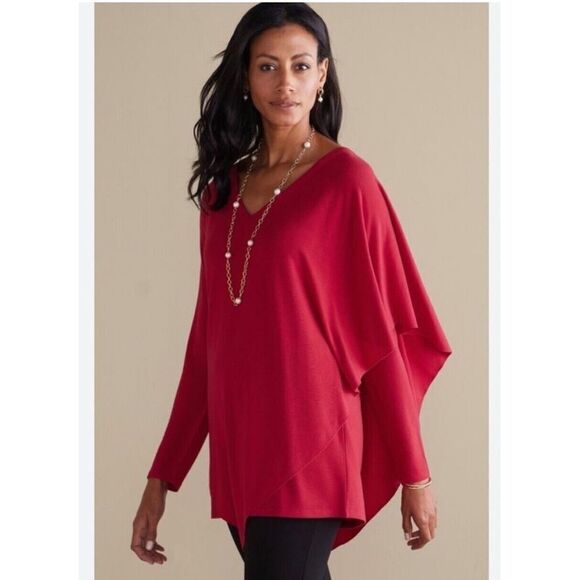 Soft Surroundings Madeline Tunic Top in Moroccan Red Size Small - Picture 1 of 10